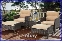 Outdoor Furniture Set 5 Pieces Patio Sectional Sofa Conversation Set With Cushions