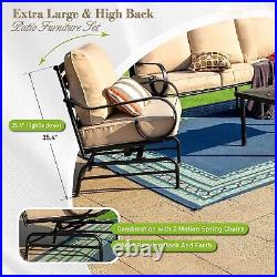 Outdoor Furniture Set Patio Conversation Set of 4 Rocking Couches Chairs & Table