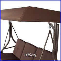 Outdoor Furniture swing Bench hammock Upholstery 3 seats Patio Convertible Bed