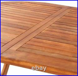Outdoor Garden Wooden Folding Dining Table Furniture Oval Acacia Wood Patio