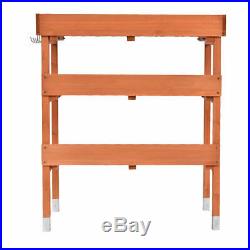 Outdoor Garden Wooden Potting Bench Work Station Table Tool WithHook Storage Shelf