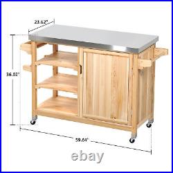 Outdoor Grill Carts with Storage Cabinet Food Preparation Cart Dining Table Cart