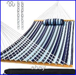 Outdoor Hammock with Pillow and Spreader Bars, Patio Backyard Poolside