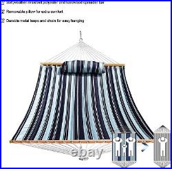 Outdoor Hammock with Pillow and Spreader Bars, Patio Backyard Poolside