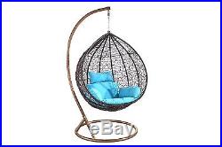 Outdoor/Indoor Hanging Swing Wicker/Rattan Chair with Cushion