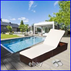 Outdoor Leisure Rattan Furniture Pool Bed / Chaise (Single Sheet)-Brown