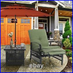 Outdoor Lounge Chair Adjustable Recliner Chair Patio Single Sofa Chair withCustion