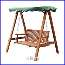 Outdoor Patio 2 People Bench Leisure Hammock Chair Canopy Wooden Swing Loveseat