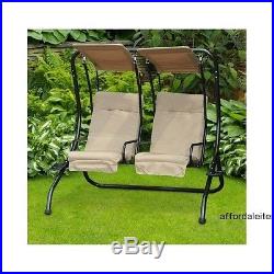 Outdoor Patio 2 Person Covered Swing Chair Seat Porch Loveseat hammock withCanopy