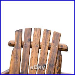 Outdoor Patio 2 person Double Adirondack Wood Bench Chair Loveseat WithIce Bucket