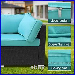 Outdoor Patio Cushions Replacement Covers for 10 piece sets Cyan (Only Cover)