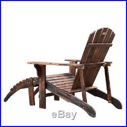 Outdoor Patio Deck Adirondack Chair Fir Wood Lounger Beach Seat Pool with Ottoman