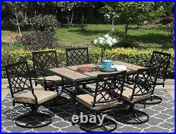 Outdoor Patio Dining Table 68 Person Rectangular Garden Tables With Umbrella Hole