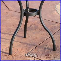 Outdoor Patio Furniture 3pcs Black Sand Cast Aluminum Bistro Set