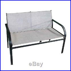 Outdoor Patio Furniture Chair Coffee Table Set Steel Frame Home Garden Gray 4PCS
