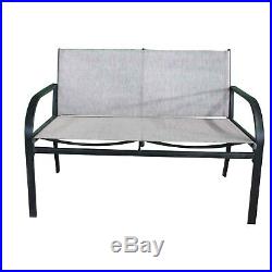 Outdoor Patio Furniture Chair Coffee Table Set Steel Frame Home Garden Gray 4PCS