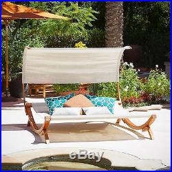 Outdoor Patio Furniture Modern Design Chaise Lounge Sunbed and Canopy