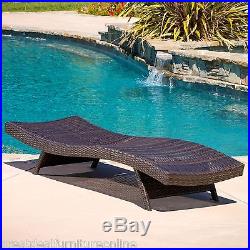 Outdoor Patio Furniture PE Wicker Adjustable Pool Chaise Lounge Chair