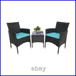 Outdoor Patio Furniture Set 3 Pieces Lakeblue Sectional Sofa Sets PE Rattan