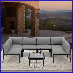Outdoor Patio Furniture Set Metal Patio Sectional Conversation Sofa with Cushion