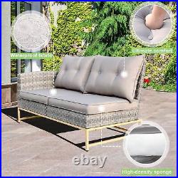 Outdoor Patio Furniture Set Sectional Sofa Couch with Dining Table and Chair