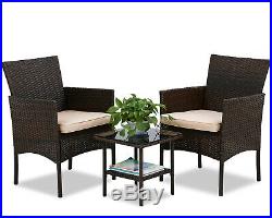 Outdoor Patio Furniture Sets 3 Pieces Patio Set Wicker Bistro Set Rattan Chair