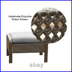 Outdoor Patio Furniture Sets Rattan Wicker Sofa Ottoman Couch Chairs Table Gray