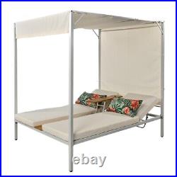 Outdoor Patio Lounge Bed Sunbed Daybed with Cushions &Adjustable Seat US Stock