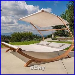 Outdoor Patio Lounge Daybed Hammock with Adjustable Shade Canopy