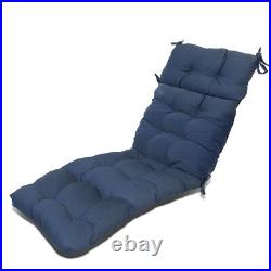 Outdoor Patio Pretty Wicker Chaise Lounge Chair Cushion Made in USA (Navy Blue)