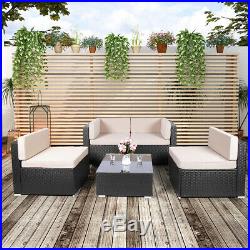 Outdoor Patio Rattan Wicker Sofa Cushioned Sectional Furniture Conversatio Set