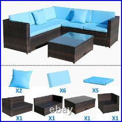 Outdoor Patio Rattan Wicker Sofa Set 4-Piece Sectional Sofa Couch Yard Garden