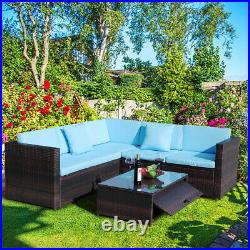 Outdoor Patio Rattan Wicker Sofa Set 4-Piece Sectional Sofa Couch Yard Garden