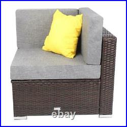 Outdoor Patio Sectional Furniture PE Wicker Rattan Corner Sofa with Cushioned