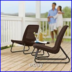 Outdoor Patio Set Bistro Furniture Chairs Table Dining Lounge Garden 3 Pc Rattan