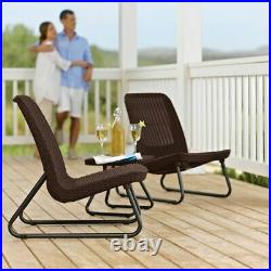 Outdoor Patio Set Bistro Furniture Chairs Table Dining Lounge Garden 3 Pc Rattan