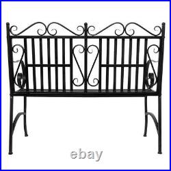 Outdoor Patio Steel Bench Durable Sturdy Home Garden Seating Metal Loveseat