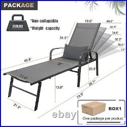 Outdoor Patio Swimming Pool Lounge Gray Color with Pillow
