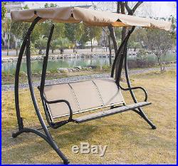 Outdoor Patio Swing Canopy 3 person Chair Backyard Awning Beach Furniture