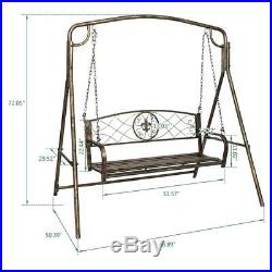 Outdoor Patio Swing Chair Lounge 2-Person Love Seats Hammock Porch Steel Bench