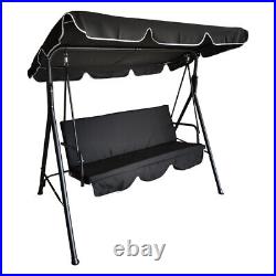 Outdoor Patio Swing Chair Patio with Canopy Hammock Bench Steel 3-Person Seat