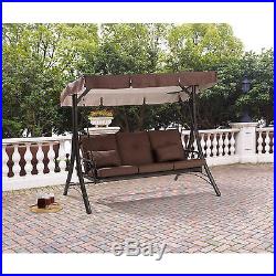 Outdoor Patio Swing Glider Porch Canopy Hammock 3 Person Converting Furniture