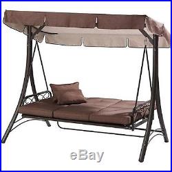 Outdoor Patio Swing Glider Porch Canopy Hammock 3 Person Converting Furniture