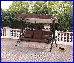 Outdoor Patio Swing Hammock Canopy 3 Person Awning Yard Porch Furniture Steel