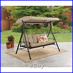 Outdoor Patio Swing Hammock Set Back Porch 3 Seats Canopy Cushion Glider Yard