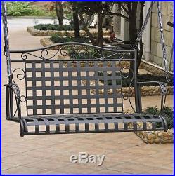 Outdoor Patio Swing Hanging 2 Person Furniture Porch Seat Bench Deck Metal Iron