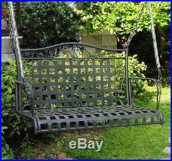 Outdoor Patio Swing Hanging 2 Person Furniture Porch Seat Bench Deck Metal Iron
