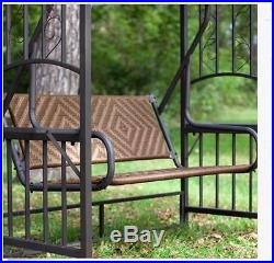 Outdoor Patio Swing Wicker Seat Gazebo Canopy Garden Yard Furniture Park Bench