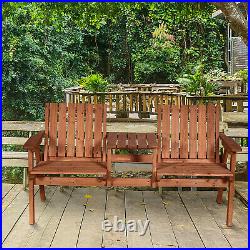 Outdoor Patio Tete a Tete Loveseat Garden Bench Chair Table Umbrella Hole