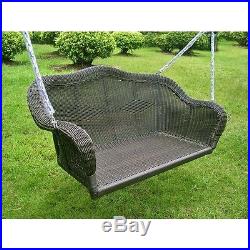 Outdoor Patio Wicker Furniture Porch Swing Garden Seat Hammock Yard Black NEW